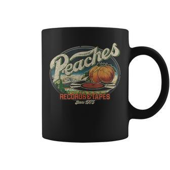 Vintage Peaches - With Tapes Records Since 1975 Distressed Coffee Mug | Mazezy