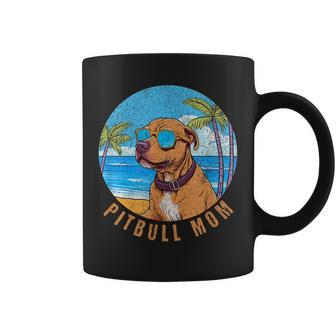 Vintage Pitbull Mom Sunset Pittie Mom Coffee Mug | Mazezy