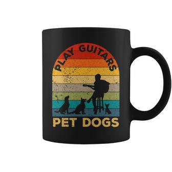 Vintage Play Guitars Pet Dogs - Dog And Music Lovers Gifts Coffee Mug - Seseable
