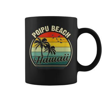 Vintage Poipu Koloa Kauai Beach Summer Vacation Sunset Palm Coffee Mug - Seseable