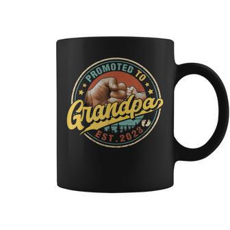 Vintage Promoted To Grandpa 2023 New Dad First Time Fathers Coffee Mug | Mazezy