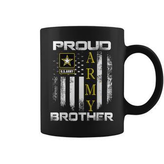 Vintage Proud Army Brother With American Flag Gift Coffee Mug - Seseable