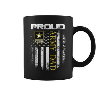 Vintage Proud Army Dad With American Flag Gift Coffee Mug - Seseable