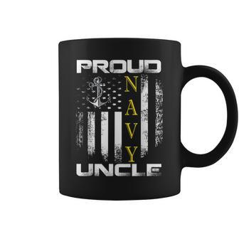 Vintage Proud Navy Uncle With American Flag Gift Coffee Mug | Mazezy