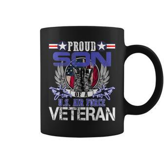 Vintage Proud Son Of A US Air Force Veteran Gift Mom Dad Coffee Mug - Seseable