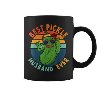 Vintage Retro Best Pickle Husband Ever Funny Pickle Mustache Coffee Mug - Seseable