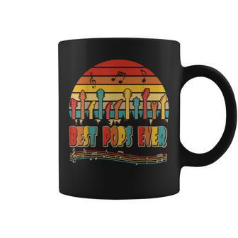 Vintage Retro Best Pops Ever Funny Guitarist Guitar Lover Coffee Mug - Seseable