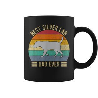 Vintage Retro Best Silver Lab Dad Ever Labrador Retriever Coffee Mug - Seseable