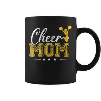 Vintage Retro Cheer Mom Proud Cheerleader Mama Mother Women Coffee Mug | Mazezy