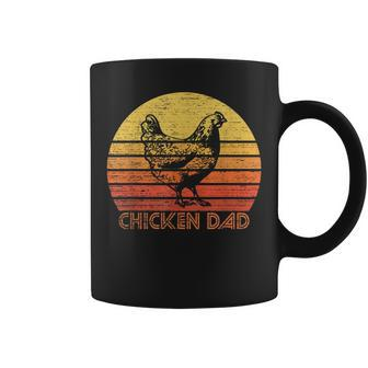 Vintage Retro Chicken Dad Gift Farm Farmer Sunset Silhouette Gift For Mens Coffee Mug | Mazezy