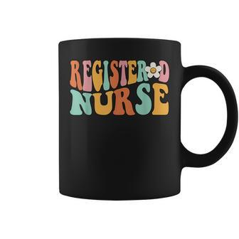 Vintage Retro Groovy Registered Nurse - Rn Nursing Nurse Day Coffee Mug | Mazezy
