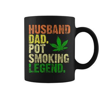 Vintage Retro Husband Dad Pot Smoking Weed Legend Gift Coffee Mug - Seseable