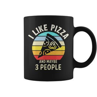 Vintage Retro I Like Pizza And Maybe 3 People Love Pizza Coffee Mug - Seseable