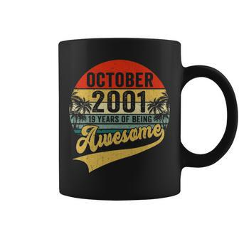 Vintage Retro October 2001 19Th Birthday Gifts 19 Years Old Coffee Mug - Seseable