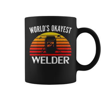 Vintage Retro Worlds Okayest Welder Funny Welding Cool Gift Coffee Mug - Seseable