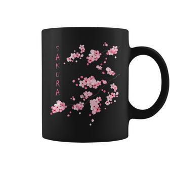 Vintage Sakura Cherry Blossom Japanese Graphical Art Coffee Mug - Seseable