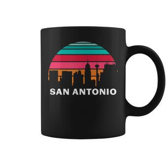 Vintage San Antonio Texas Cityscape Retro Graphic Coffee Mug - Seseable