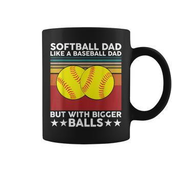 Vintage Softball Dad Like A Baseball Dad Us Flag Fathers Day Coffee Mug | Mazezy