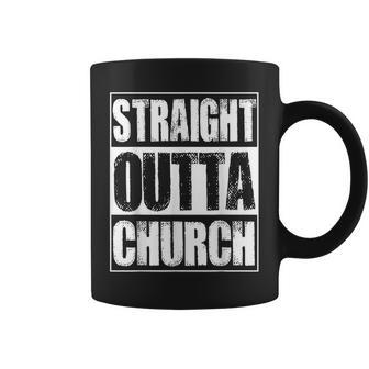 Vintage Straight Outta Church Gift Coffee Mug - Seseable
