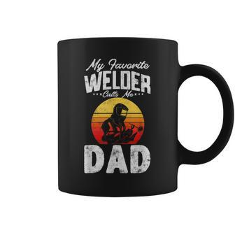 Vintage Style My Favorite Welder Calls Me Dad Fathers Day Coffee Mug - Seseable