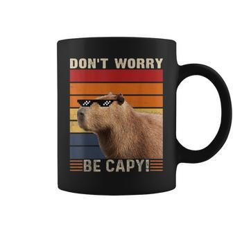 Vintage Sunset Dont Worry Be Capy Funny Capybara Coffee Mug | Mazezy