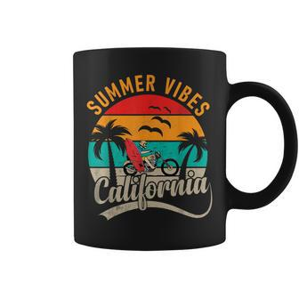 Vintage Surfer Retro Surfing Beach Summer Vibes California Coffee Mug | Mazezy