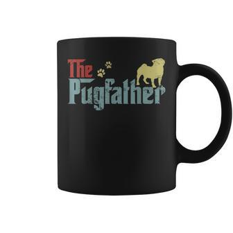 Vintage The Pugfather Happy Fathers Day Pug Lover Coffee Mug - Seseable