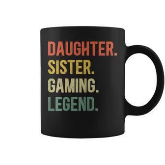 Vintage Tochter Schwester Gaming Legend Tassen, Retro Gamer Girl Design - Seseable