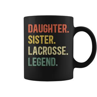 Vintage Tochter & Schwester Lacrosse Legende, Retro Lacrosse Girl Tassen - Seseable