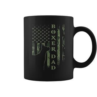 Vintage Usa American Camo Flag Proud Boxer Dad Silhouette Coffee Mug - Seseable