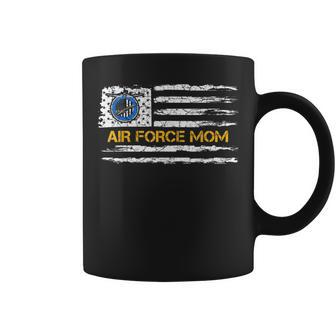 Vintage Usa American Flag Proud Air Force Veteran Mom Funny Coffee Mug | Mazezy
