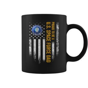 Vintage Usa American Flag Proud To Be A Us Space Force Dad Coffee Mug - Seseable