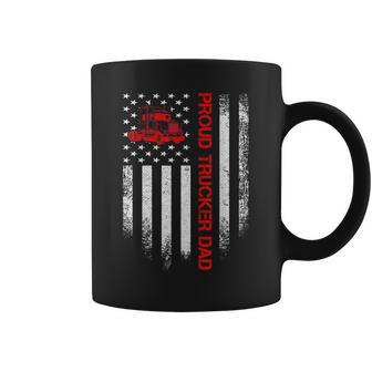 Vintage Usa American Flag Proud Trucker Truck Driver Dad Coffee Mug | Mazezy