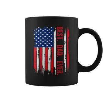 Vintage Usa Best Dad Ever American Flag Fathers Day Gift Coffee Mug - Seseable