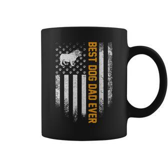 Vintage Usa Best English Bulldog Dad Ever American Flag Gift Coffee Mug - Seseable