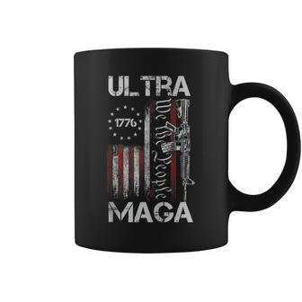 Vintage Usa Flag Ultra Maga Gun Usa 4Th Of July Trump 2024 Coffee Mug | Mazezy DE