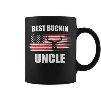 Vintage Usa Hunting Pun Best Buckin Uncle Cute Flag Gift Gift For Mens Coffee Mug | Mazezy