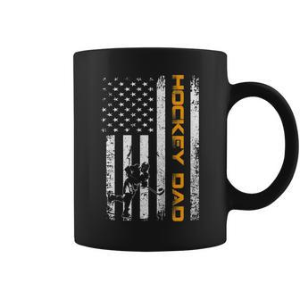 Vintage Usa Ice Hockey Dad American Flag Fathers Day Gift Coffee Mug | Mazezy CA