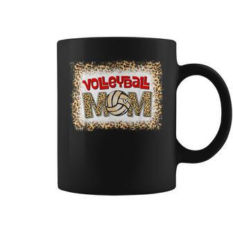 Volleyball Mom Leopard Funny Sport Ball Mom Mothers Day Coffee Mug | Mazezy