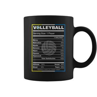 Volleyball Player - Funny Volleyball Nutrition Facts Coffee Mug - Seseable