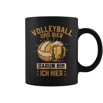 Volleyball Und Bier Darum Bin Ich Hier Volleyballer Lustig Tassen - Seseable