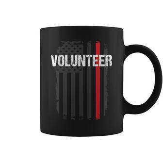 Volunr Fire Fighter Thin Red Line Flag Family Coffee Mug - Seseable