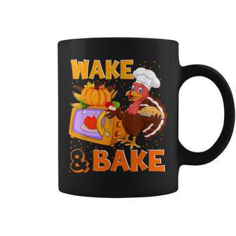 Wake Bake Turkey Feast Meal Dinner Chef Funny Thanksgiving Coffee Mug - Seseable