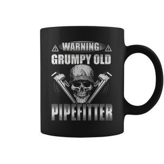 Warning Grumpy Old Pipe Fitter Grandpa T Pipefitter Coffee Mug | Mazezy