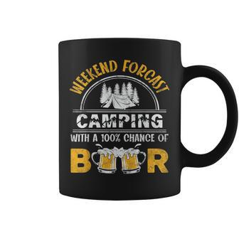 Weekend Forcast Camping With A 100 Chance Of Beer Vintage Coffee Mug | Mazezy