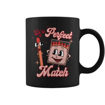 We’Re A Perfect Match Retro Groovy Valentines Day Matching Coffee Mug - Seseable