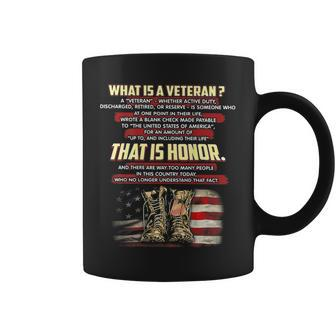What Is A Veteran That Is Honor On Back Coffee Mug | Mazezy