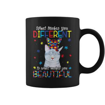 What Makes You Different Cat Mom Autism Child Awareness Coffee Mug | Mazezy
