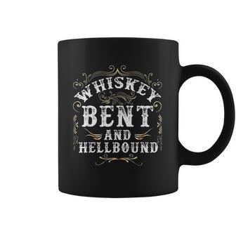Whiskey Bent And Hellbound Funny Whiskey Bourbon Graphic Coffee Mug - Thegiftio UK