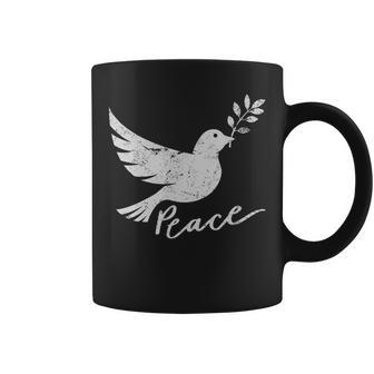 White Dove Peace Symbol Cute Peace Sign Men Women Coffee Mug | Mazezy